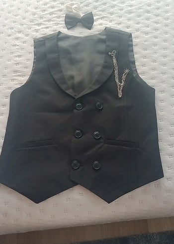 Düğmeli Siyah Erkek Yelek - Diger