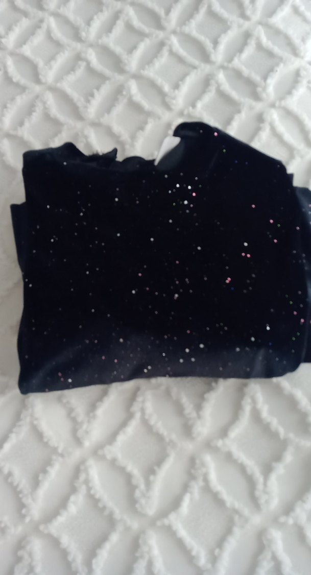 Uzun Kollu Işıltılı Siyah simli kadife kız çocuk Elbise - Görsel 4