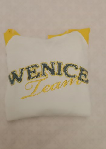 Sarı Kapüşonlu çocuk Sweatshirt - Görsel 4