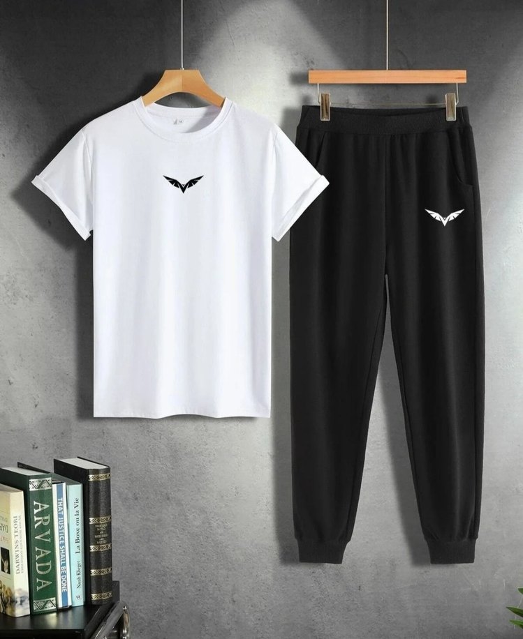 Beyaz Baskılı Pamuklu Erkek Eşofman Takımı - Görsel 2