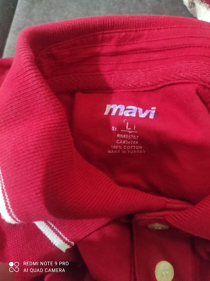 Kırmızı Erkek Polo Tişört Düğmeli Yaka - Görsel 3