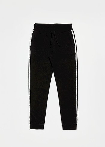 Siyah Bağcıklı Bağlamalı Kadın Eşofman Altı - Görsel 2