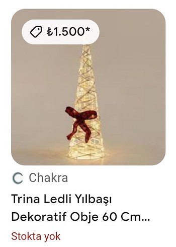 Işıklı Altın Dekoratif Konik Süs - Görsel 2