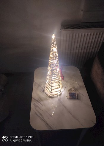 Işıklı Altın Dekoratif Konik Süs - Görsel 4