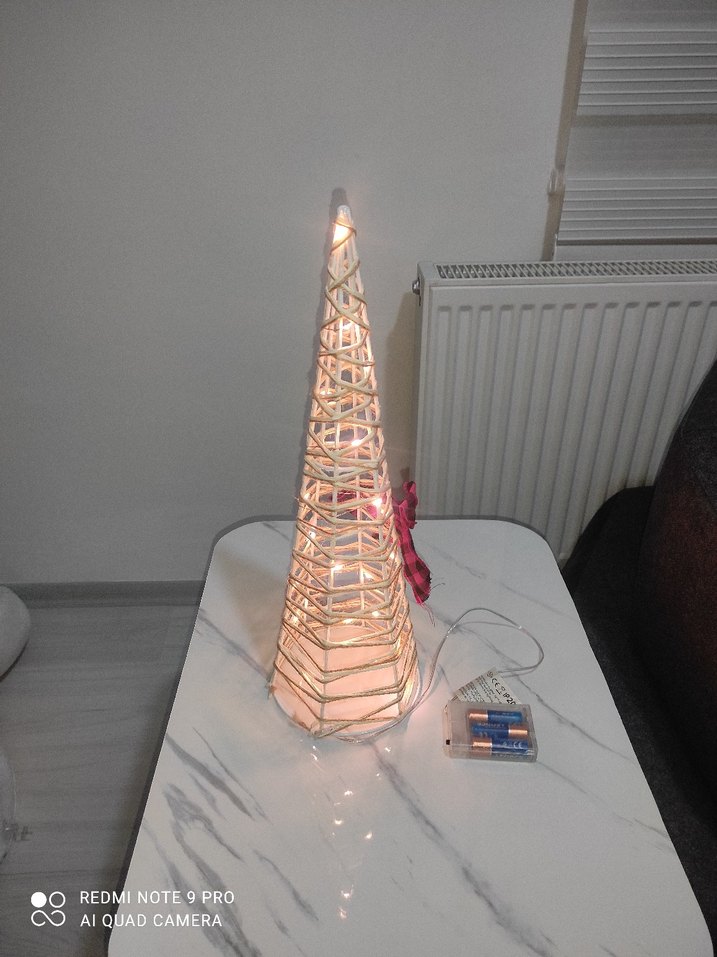 Işıklı Altın Dekoratif Konik Süs - Görsel 3