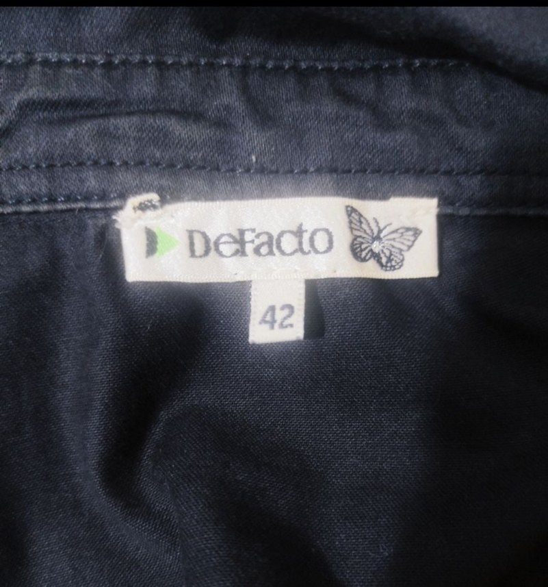 Gri Kısa Kollu Kot Kadın Elbise - Görsel 3