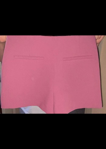 Düğmeli Koyu Pembe Mini şort Etek - Görsel 5