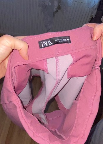 Düğmeli Koyu Pembe Mini şort Etek - Görsel 4