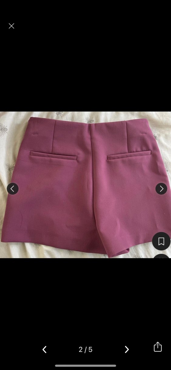 Düğmeli Koyu Pembe Mini şort Etek - Görsel 2