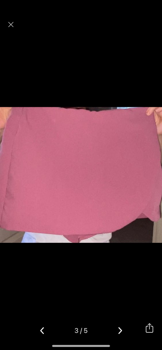 Düğmeli Koyu Pembe Mini şort Etek - Görsel 3