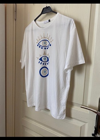 Beyaz Baskılı Mini Salaş Tişört - Görsel 7