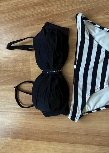 Siyah Zebra Desenli Mini Strappy Bikini - Görsel 3