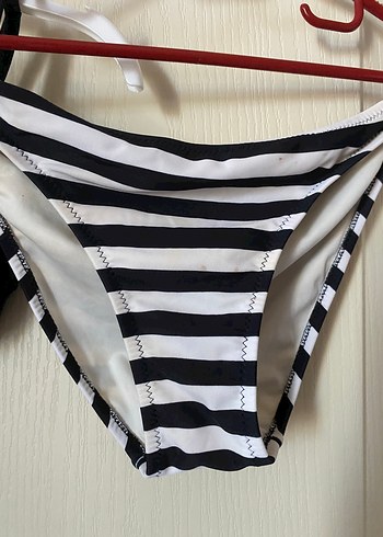 Siyah Zebra Desenli Mini Strappy Bikini - Görsel 4