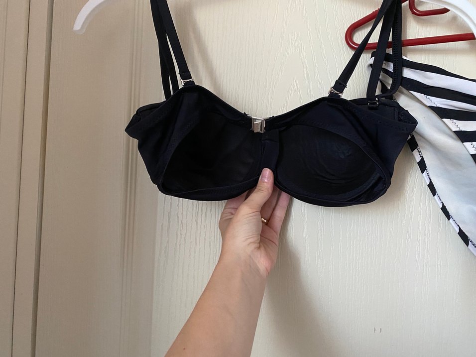 Siyah Zebra Desenli Mini Strappy Bikini - Görsel 5