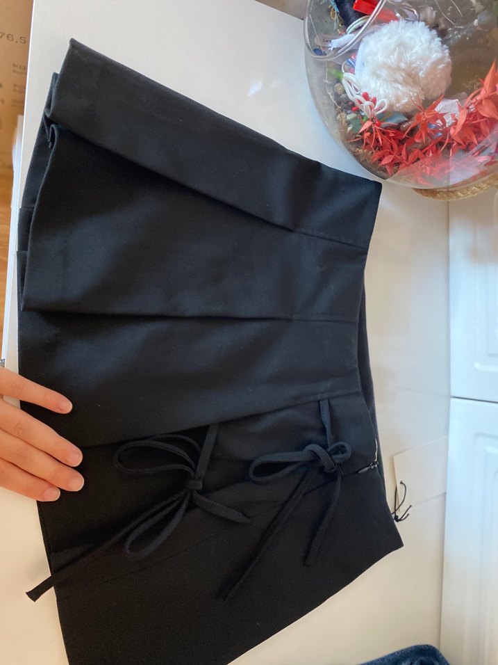 Piliseli Siyah Gotik Mini şort Etek - Görsel 2