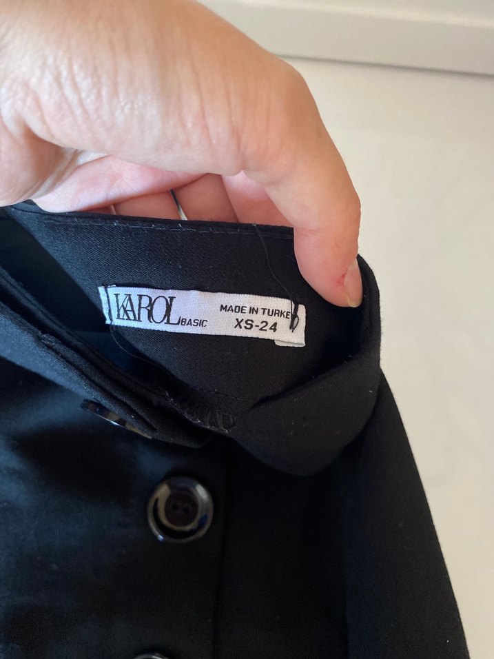 Düğmeli Siyah Kadın Midi şort etek - Görsel 4