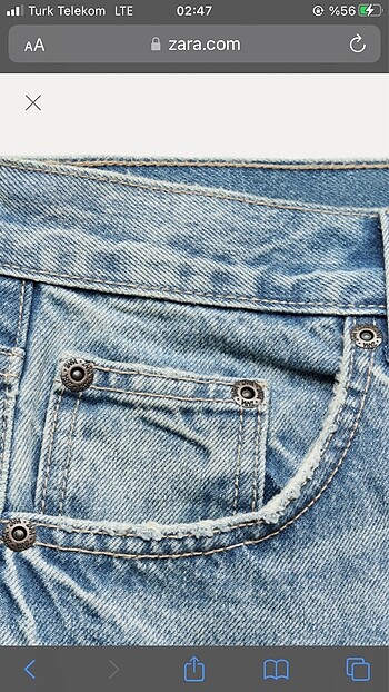 40 Beden Zara Straight Fit Yüksek Bel