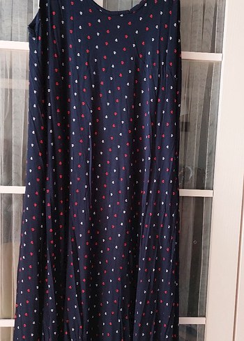 Lacivert Piliseli Uzun likrali Kolsuz Elbise - Görsel 4