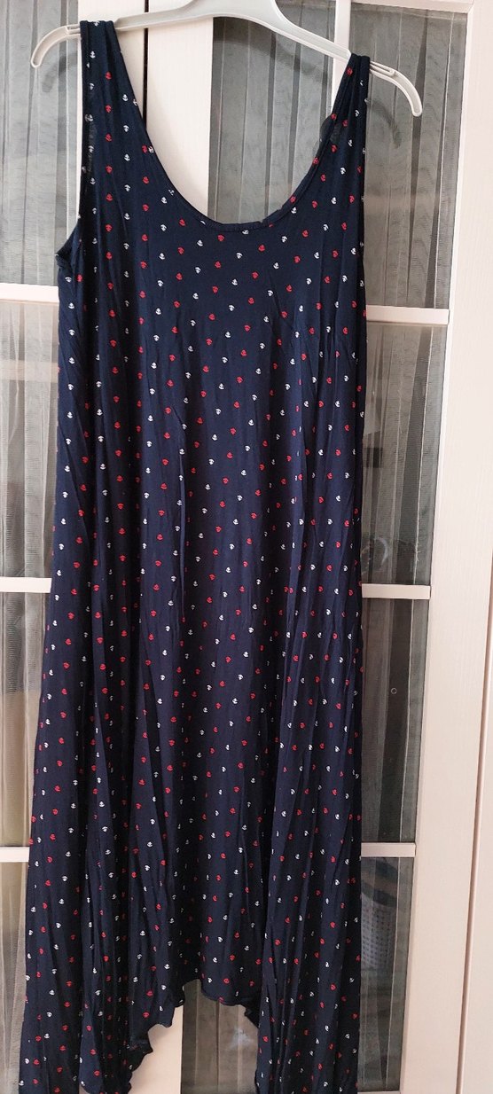 Lacivert Piliseli Uzun likrali Kolsuz Elbise - Görsel 4