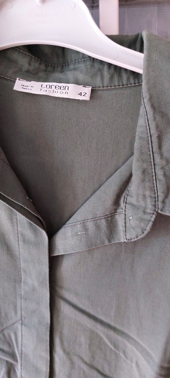 Uzun Kollu Keten Salaş Kadın Elbise - Görsel 3