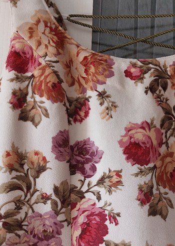 Çiçek Desenli Bohem Uzun kışlık Elbise - Görsel 7