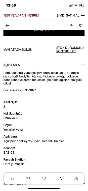 1,5 Yaş Beden 2?li uzun kollu body (H&M marka, yeni ve etiketli) 18 -24 aylık