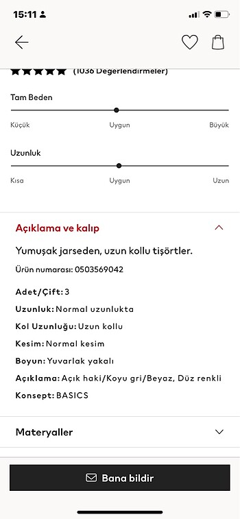 4 Yaş Beden çeşitli Renk H&M 3'lü Uzun Kollu Tisört (4-6 yaş)