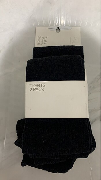 2'li Külotlu Çorap (10-12 yaş için, yeni, marka H&M)