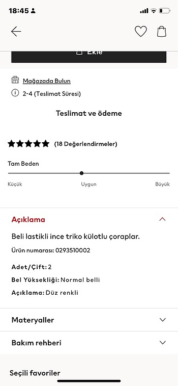 2'li Külotlu Çorap (10-12 yaş için, yeni, marka H&M) - Görsel 5