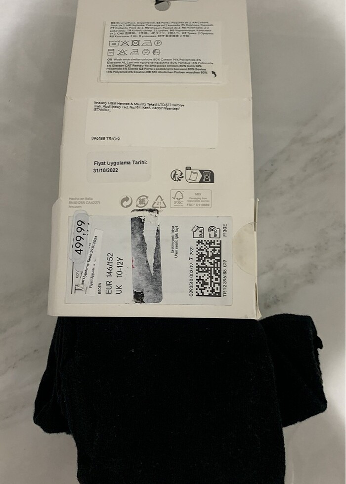 2'li Külotlu Çorap (10-12 yaş için, yeni, marka H&M) - Görsel 2