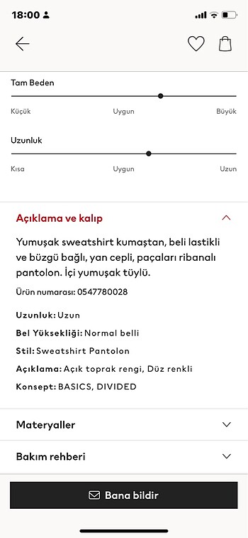 s Beden Polar eşofman altı (h&m, yeni ve etiketli). S beden