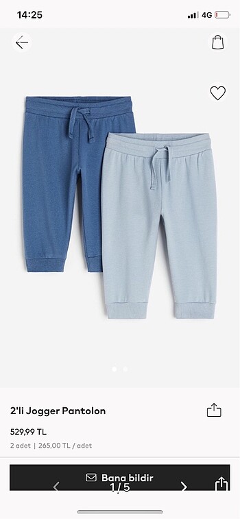 2'li Jogger Pantolon H&M marka (yeni ve etiketli, 18-24) . İçi p