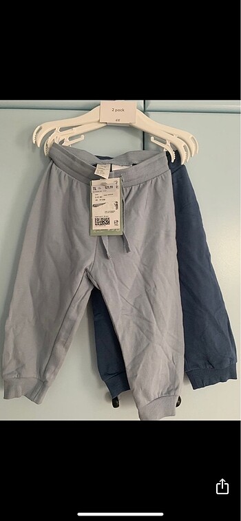18-24 Ay Beden mavi Renk 2'li Jogger Pantolon H&M marka (yeni ve etiketli, 18-24) . İçi p
