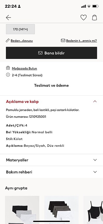 H&M 4?lü kız külot 10-12 yaş için (yeni ve etiketli). Başka bede - Görsel 5