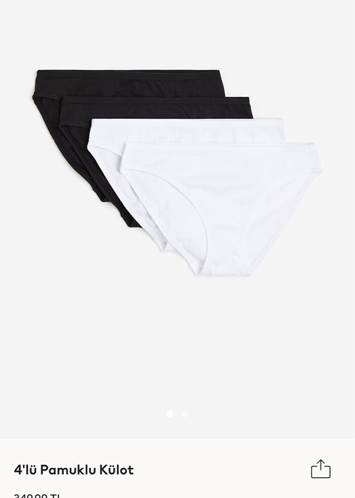 H&M 4?lü kız külot 10-12 yaş için (yeni ve etiketli). Başka bede - Görsel 3