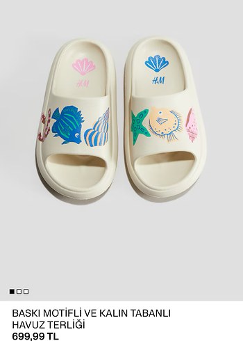 Baskılı Kalın Tabanlı ten Havuz Terliği (yeni ve etiketli) H&M