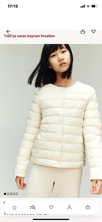 İnce dolgulu ceket H&M (yeni ve etiketli , 12-13 yaş için)