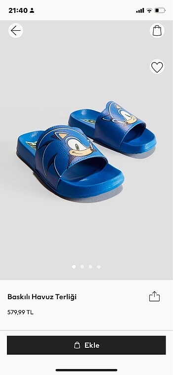 Havuz terliği #sonic (H&M marka, yeni ve etiketli, 26-27 numara
