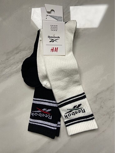 Diz Boyu Çorap(Reebok, 37-39 bedenler, yeni ve etiketli) - Görsel 5