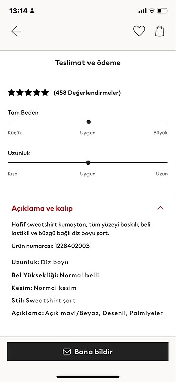 5 Yaş Beden H&M şort (4-5 yaş için , yeni ve etiketli)
