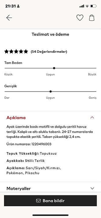 28 Beden #pokemon havuz terliği (H&M , yeni ve etiketli) 28-29 numara