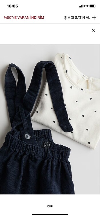 H&M 3 parçalı set (etek, üst ve kilotları) (yeni ve etiketli). n