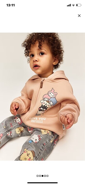 H&M Kapüşonlu ve fermuarlı scuba üst (3-4 yaş için, H&M yeni) koleks