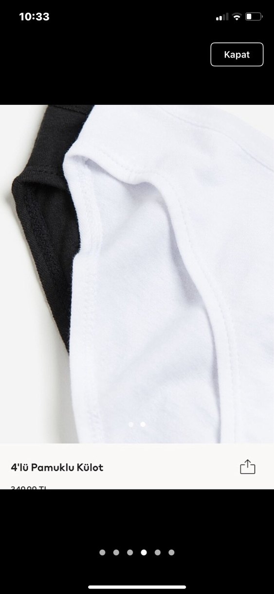 4lü Pamuklu Külot (H&M , yeni ve etiketli , 12-14 yaş için) - Görsel 4