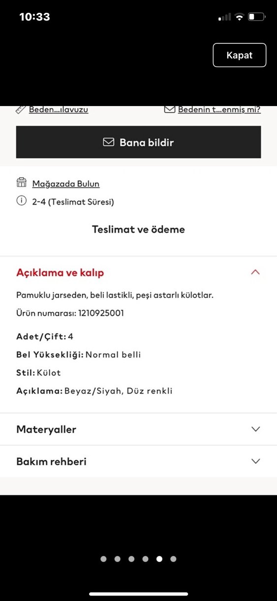 4lü Pamuklu Külot (H&M , yeni ve etiketli , 12-14 yaş için) - Görsel 2