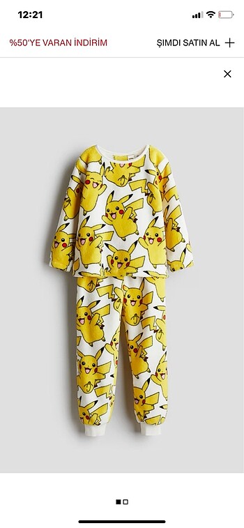 Velur pijama takımı Pokemon (H&M , yeni ve etiketli) 2-4 yaş içi