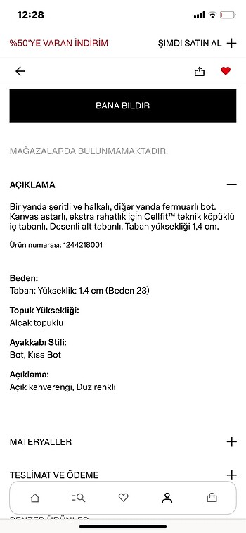 24 Beden Bot (H&M marka, yeni ve etiketli)