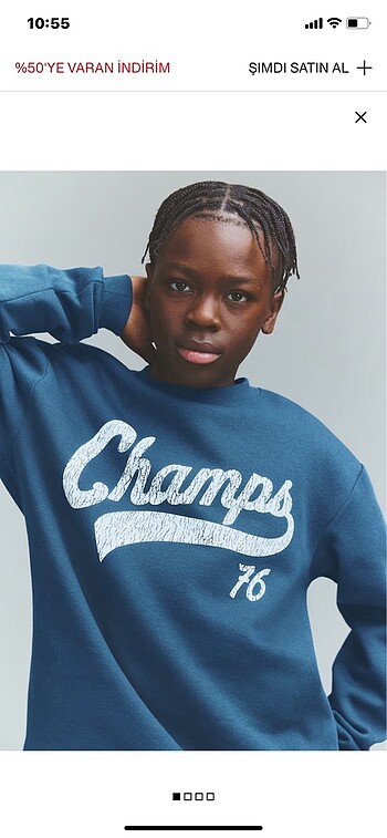 Yıkanmış görünümlü sweatshirt (H&M marka, 14+, yeni ve etiketli)