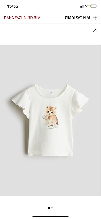 Vollan kollu ve pamuklu üst H&M marka (6-8 yaş, yeni ve etiketli