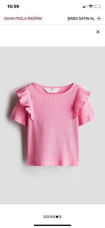8 Yaş Beden Farbalalı ve pamuklu üst (H&M marka, yeni ve etiketli) #pembe